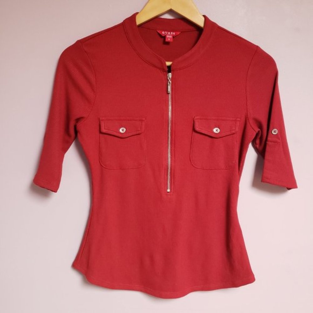 Guess Women's Red Size Small Top - Pre-Worn